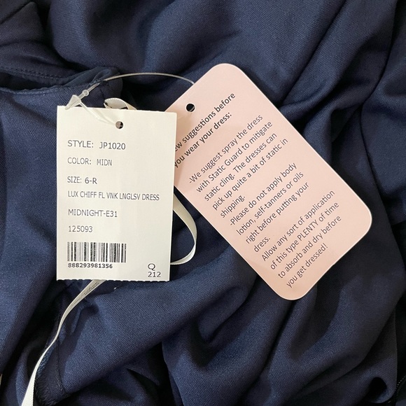 Jenny Packham Bridesmaids Dress Chiffon Shirred V-neck 3/4 Sleeve Formal… - Picture 5 of 11